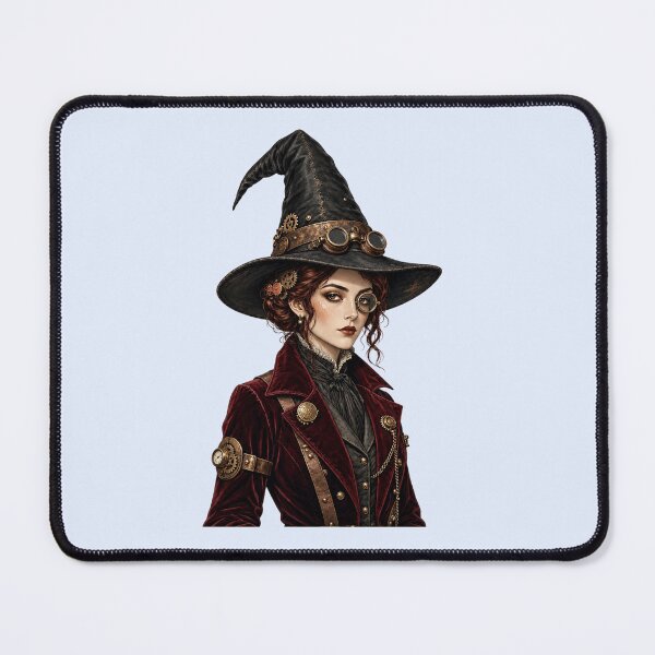 Item preview, Steampunk Witch – Victorian Woman with Goggles and Witch Hat designed and sold by SweetLilith.