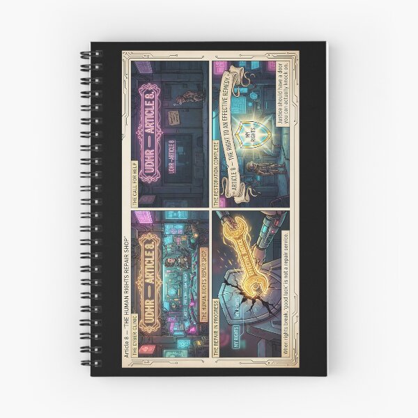Aperçu de l'œuvre Atelier de réparation des droits de l'homme : une vision cyberpunk de l'article 8 créée et vendue par Mianku | Für das Leben.