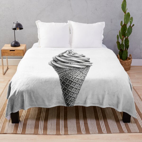Item preview, Ice Cream Cone - Realistic Black and White designed and sold by Minimalisticaly.