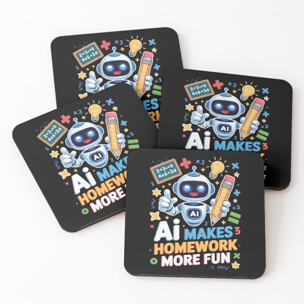 Item preview, AI Makes Homework More Fun – Cute Robot STEM Student Art designed and sold by jkrphoto.