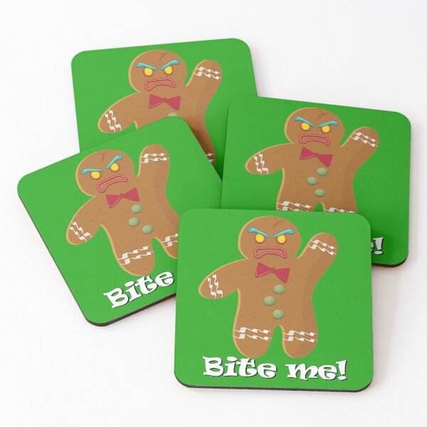 Item preview, Bite Me!  Angry Gingerbread Man Funny Holiday Design designed and sold by Deviant Logic Design.