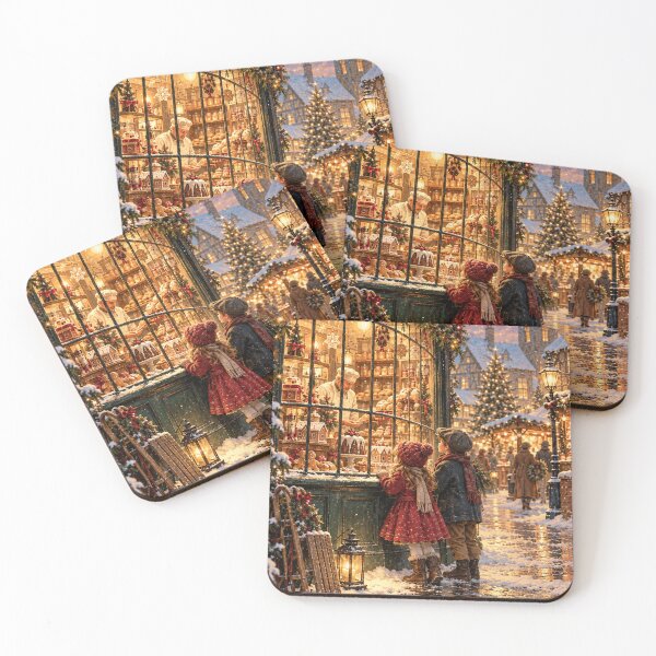 Item preview, Christmas Bakery Window Nostalgic Village Winter Scene designed and sold by Meandmyshop.