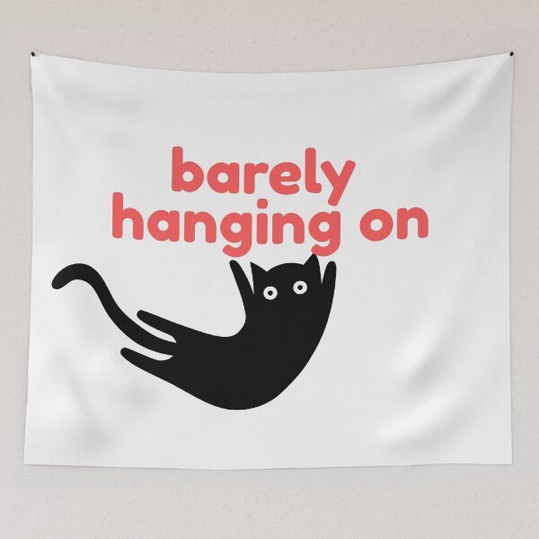 Item preview, Barely Hanging On Upside Down Black Cat designed and sold by Fani*.