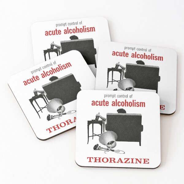 Item preview, Vintage Thorazine Alcoholism Advertisement – Retro Psychiatric Pharmaceutical Art designed and sold by PharmaOriginals.