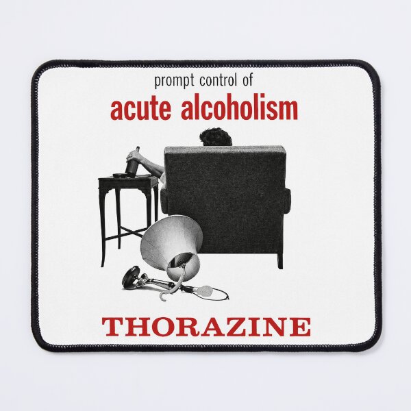 Item preview, Vintage Thorazine Alcoholism Advertisement – Retro Psychiatric Pharmaceutical Art designed and sold by PharmaOriginals.