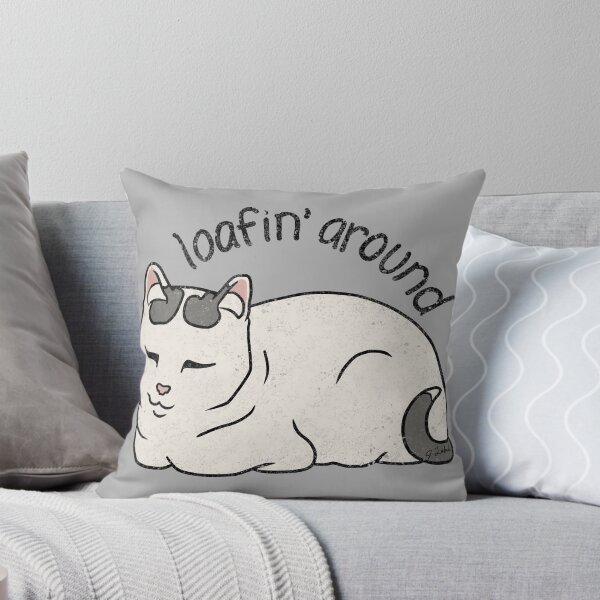 Item preview, Loafin' Cat (white & gray) designed and sold by Whimsy Works Digital Art.