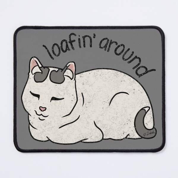 Item preview, Loafin' Cat (white & gray) designed and sold by Whimsy Works Digital Art.