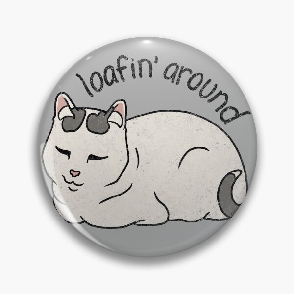 Item preview, Loafin' Cat (white & gray) designed and sold by Whimsy Works Digital Art.