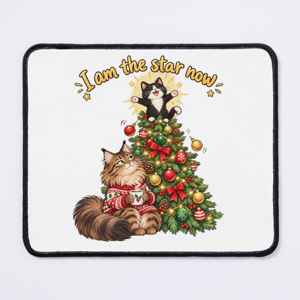 Item preview, Funny Christmas Cats Tree Topper I Am The Star Now designed and sold by tobbyasz.