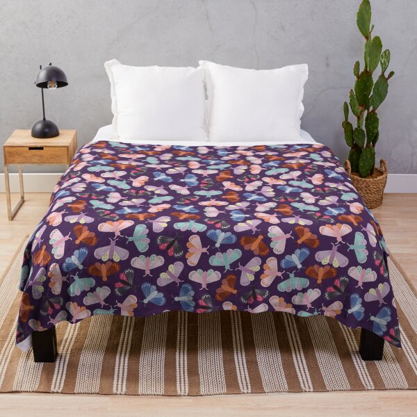 Item preview, Colourful Moths Dark Purple Pattern designed and sold by winterpumpkin.