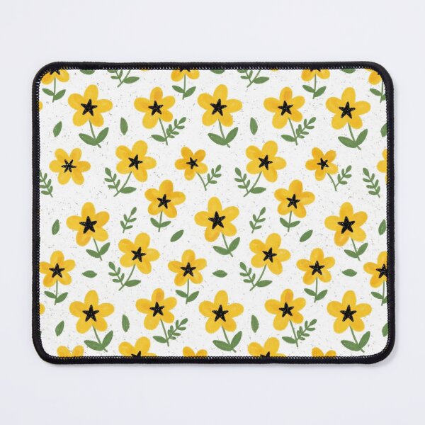 Item preview, Cute Hand-Drawn Yellow Flowers and Green Leaves Pattern designed and sold by Deep Layer.
