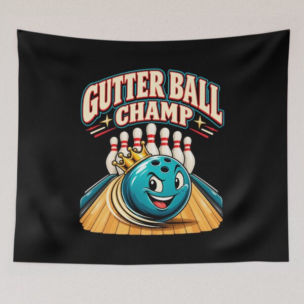 Item preview, Gutter Ball Champ Funny Bowling Retro Cartoon T-Shirt designed and sold by Trendably.