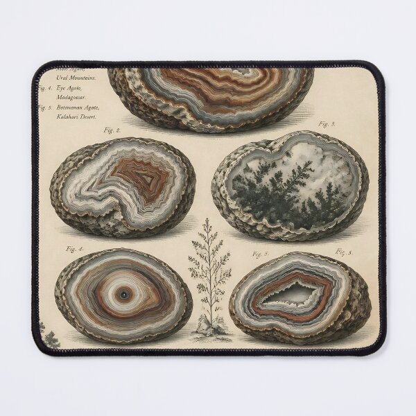Item preview, Antique Agate Specimens Scientific Illustration designed and sold by JC Art Creations.