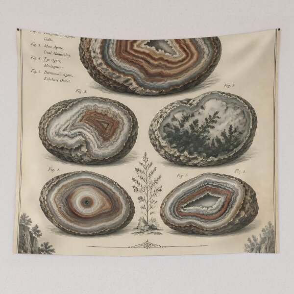 Item preview, Antique Agate Specimens Scientific Illustration designed and sold by JC Art Creations.
