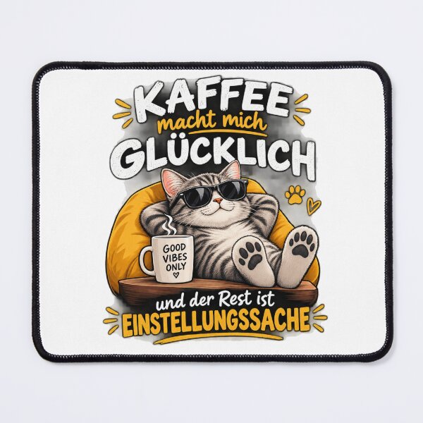Item preview, Coffee makes me happy – Funny cat with coffee designed and sold by dawia.