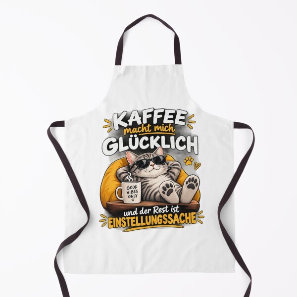 Item preview, Coffee makes me happy – Funny cat with coffee designed and sold by dawia.