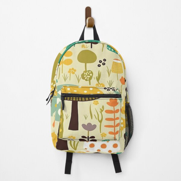 Artikelvorschau, Senfgelbes Retro-Pilzmuster, Cottagecore-Botanikkunst entworfen und verkauft von Apex Designs.