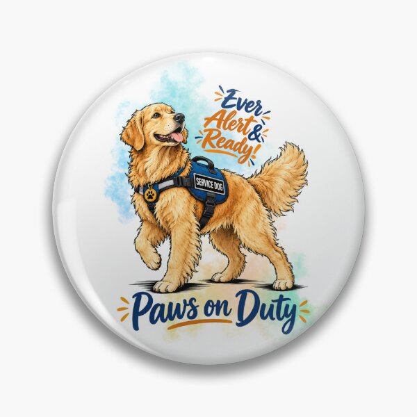Item preview, Paws on Duty – Golden Retriever Service Dog Handler designed and sold by Woof-Worthy-ART.