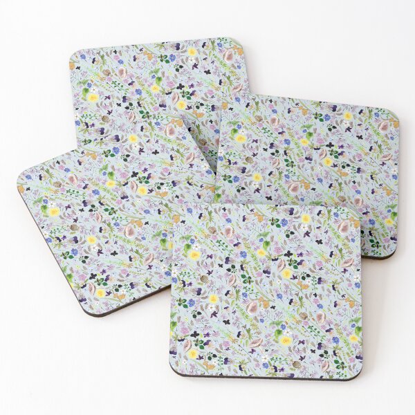 Item preview, Garden Wildflowers on Pale Blue designed and sold by DogwoodDesign.