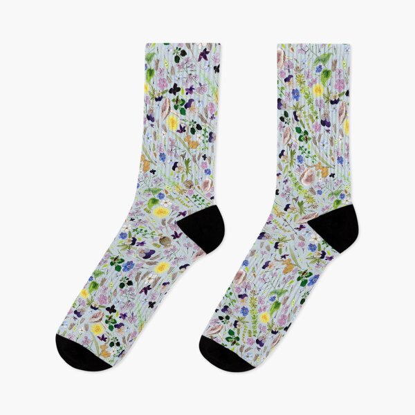 Item preview, Garden Wildflowers on Pale Blue designed and sold by DogwoodDesign.