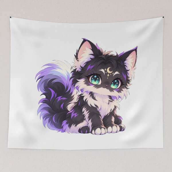 Item preview, Mystical Purple Fantasy Cat designed and sold by xDreamKillerx.