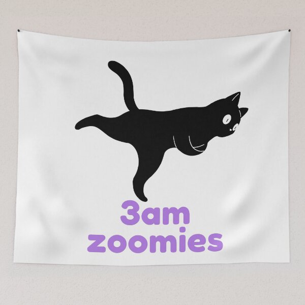 Item preview, 3am Zoomies Leaping Black Cat designed and sold by Fani*.