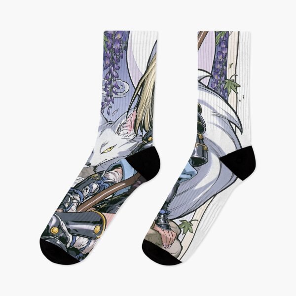 Item preview, Elegant Blonde Fantasy Warrior – Japanese Wisteria and White Fox Aesthetic designed and sold by Dyan4.