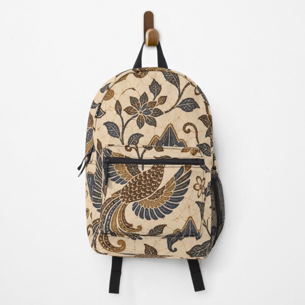 Item preview, Javanese Batik Seamless Pattern | Indonesian Batik with Phoenix Birds and Lotus in Sogan Brown designed and sold by StickyGuys.