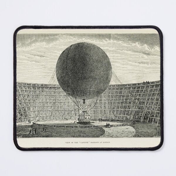 Item preview, Vintage Captive Balloon London Engraving Albert Tissandier 1869 designed and sold by tlpeebles.