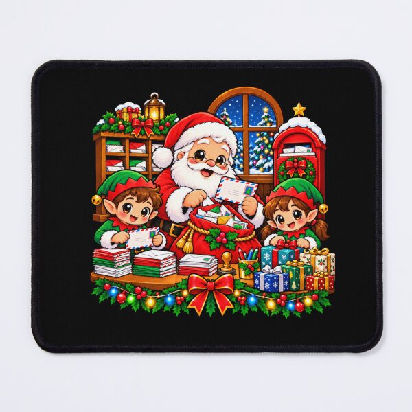 Item preview, Kawaii Santa's Christmas Mailroom with Cute Elves, Letters to Santa and Festive Holiday Gifts designed and sold by ALH Apparel.