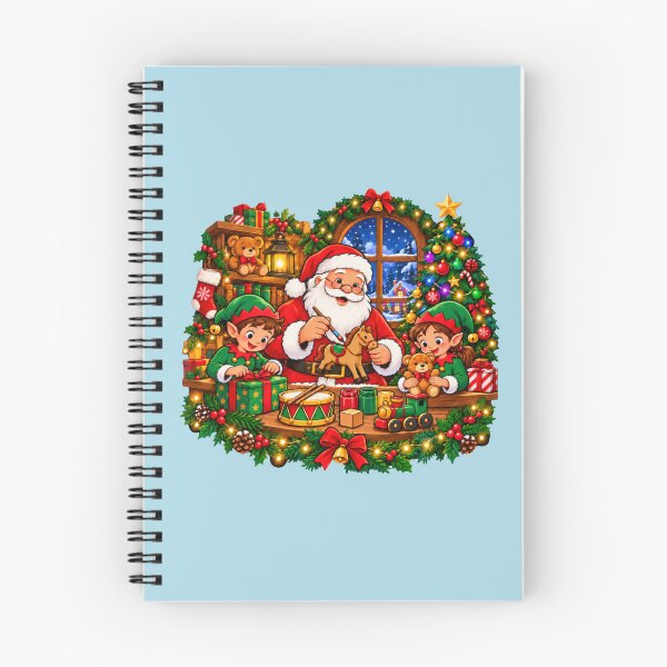 Item preview, Santa's Christmas Toy Workshop with Cute Elves, Teddy Bears & Festive Holiday Decorations designed and sold by ALH Apparel.