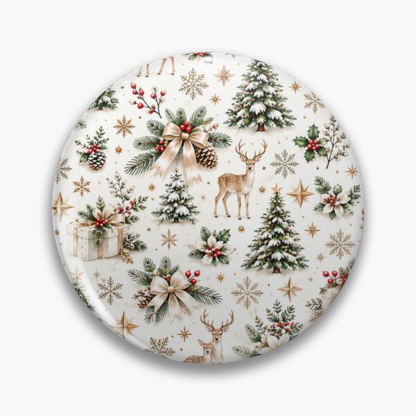 Artikelvorschau, Elegant Christmas Trees & Deer Pattern – Ivory Green Gold Holiday entworfen und verkauft von HO•Designs.
