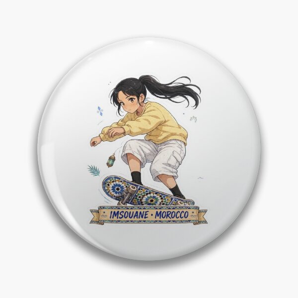 Item preview, Imsouane Morocco Skate Girl - Zellige Skateboard Anime - Surf Skate Boho Art designed and sold by Tagimaro.