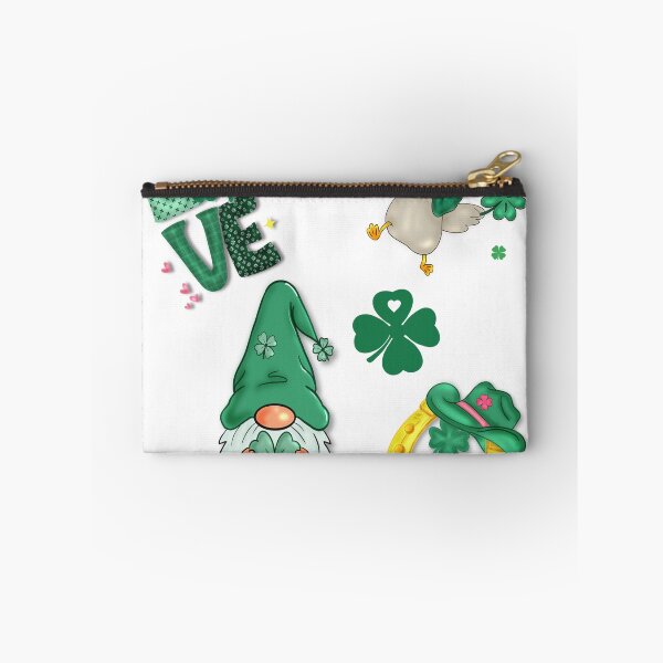 Item preview, sticker pack, leprechaun, shamrocks, clovers, love, dancing duck, golden horseshoe, white background designed and sold by artblonska.