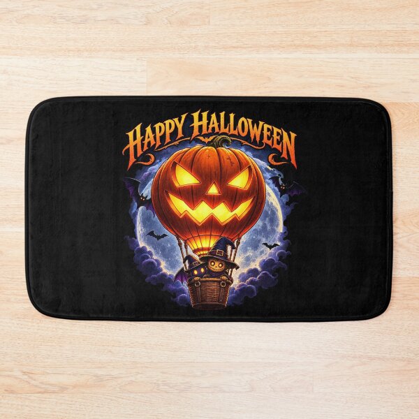 Item preview, Happy Halloween – Pumpkin Hot Air Balloon & Witches designed and sold by thirtyonestars.