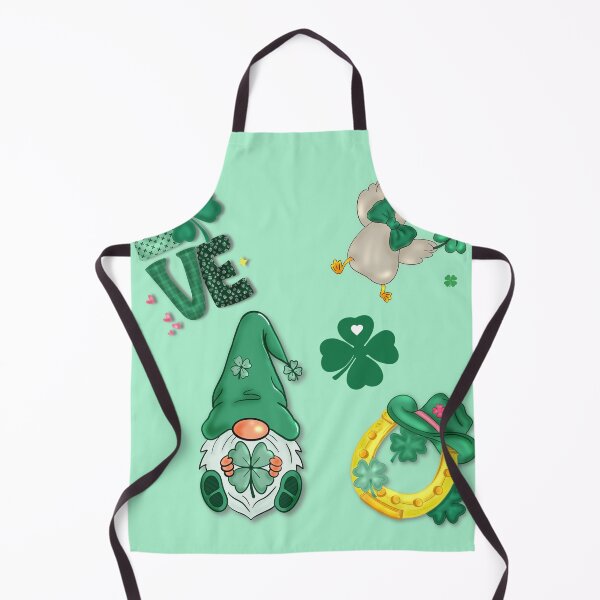 Item preview, sticker pack, leprechaun, shamrocks, clovers, love, dancing duck, golden horseshoe, light green background designed and sold by artblonska.