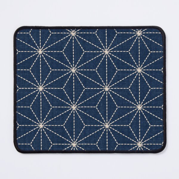 Item preview, Indigo Japanese Hemp Leaf Geometric Stitch Pattern designed and sold by Apex Designs.