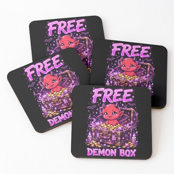 Item preview, Free Demon Box Cute Pastel Goth Treasure Chest designed and sold by Neon Bones Studio.