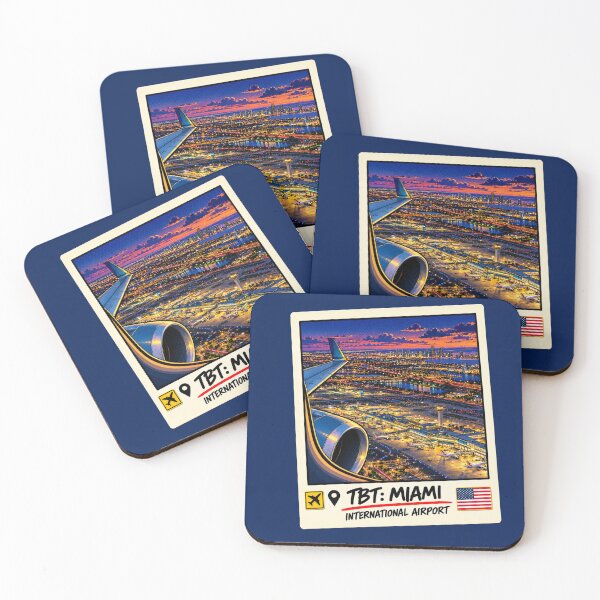 Item preview, Miami International Airport Aerial Night Vintage Travel Poster - Miami Florida Souvenir designed and sold by ByJeffro.