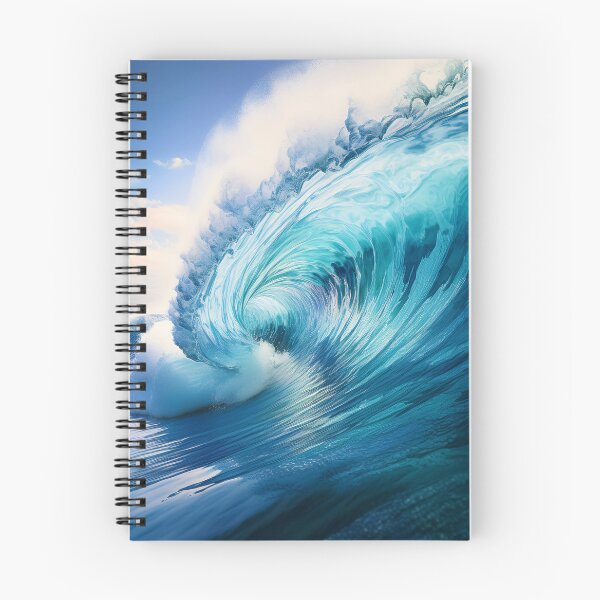 Item preview, A powerful, curling ocean wave with vibrant shades of blue and white, capturing the dynamic energy and beauty of the sea designed and sold by homydesign.