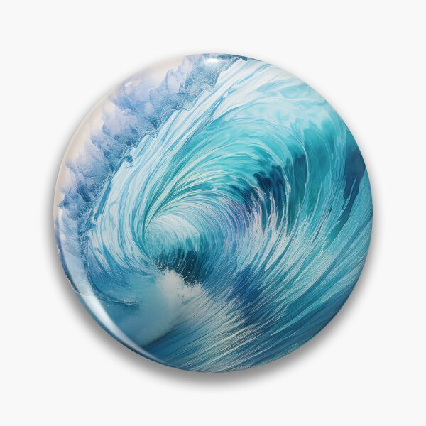 Aperçu de l'œuvre Une vague océanique puissante et ondulante aux nuances vibrantes de bleu et de blanc, capturant l'énergie dynamique et la beauté de la mer. créée et vendue par homydesign.