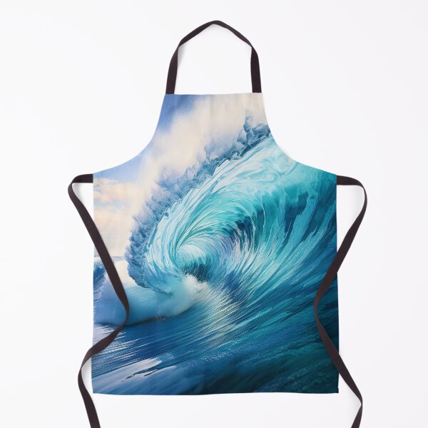 Item preview, A powerful, curling ocean wave with vibrant shades of blue and white, capturing the dynamic energy and beauty of the sea designed and sold by homydesign.