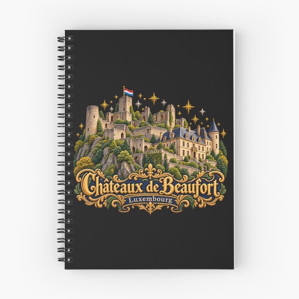 Item preview, Beaufort Castle Luxembourg Ornate Embroidered Travel Art designed and sold by Emoji Emblems.