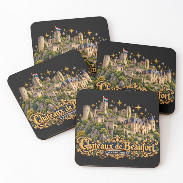 Item preview, Beaufort Castle Luxembourg Ornate Embroidered Travel Art designed and sold by Emoji Emblems.