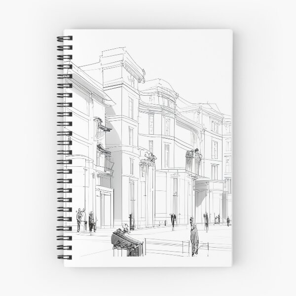 Item preview, Pen sketch of project for modern minimalistic multi purpose buildings. Generative Ai designed and sold by homydesign.