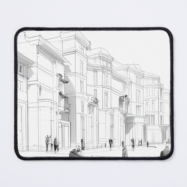 Item preview, Pen sketch of project for modern minimalistic multi purpose buildings. Generative Ai designed and sold by homydesign.