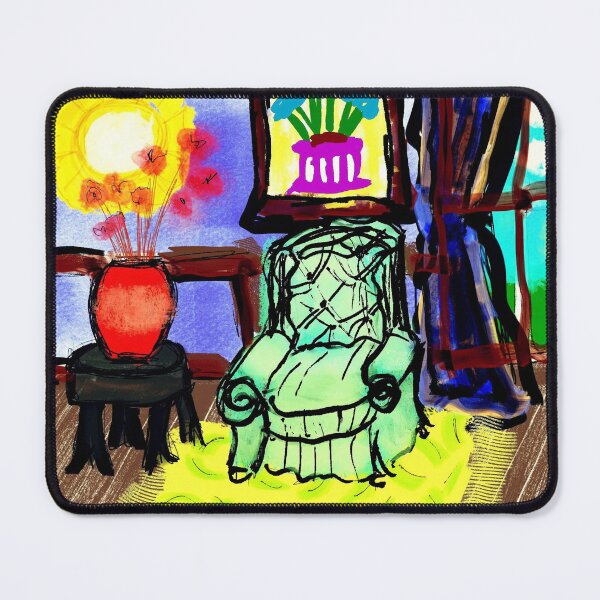 Item preview, Green Chair and Poppies designed and sold by Sosanni V. - The Atelier.
