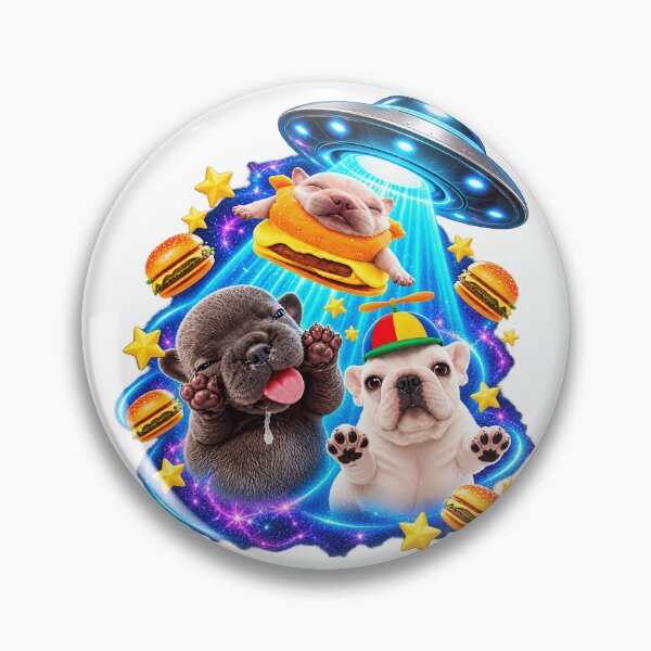 Item preview, Funny Alien UFO Dog Abduction with Burgers and Cute Puppies designed and sold by Morescitaf.