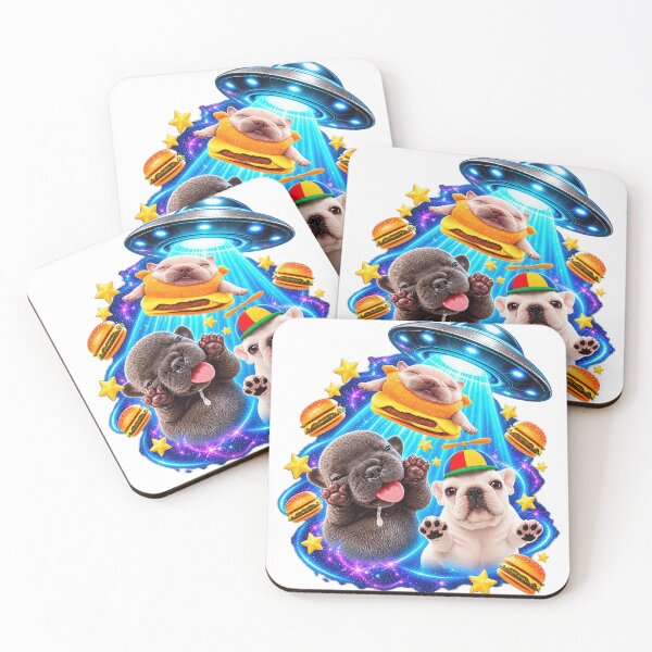Item preview, Funny Alien UFO Dog Abduction with Burgers and Cute Puppies designed and sold by Morescitaf.