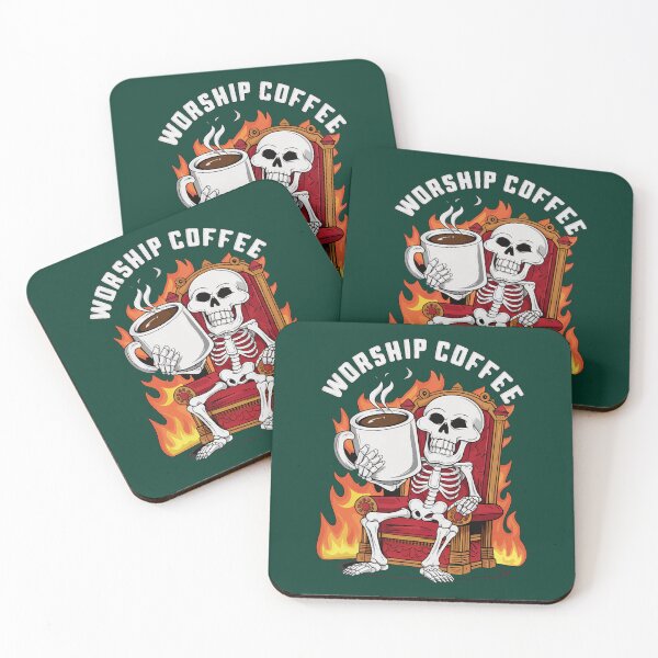 Item preview, Funny Worship Coffee Skeleton  designed and sold by ONTCdesign.